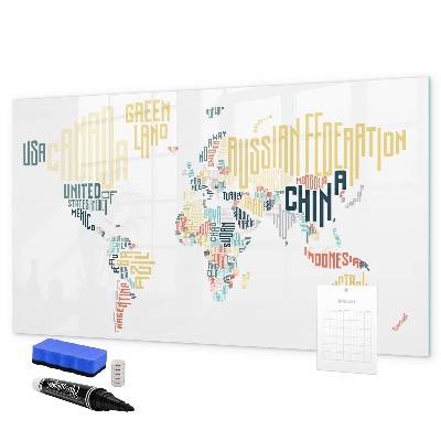 Magnetyczna tablica do rysowania Mapa świata z osobistymi wspomnieniami