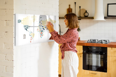 Magnetyczna tablica do rysowania Mapa świata z osobistymi wspomnieniami
