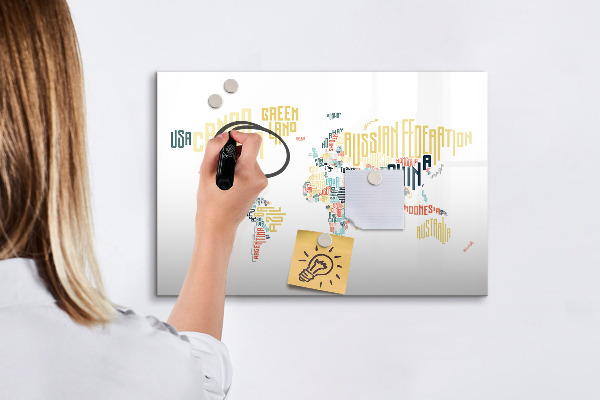 Magnetyczna tablica do rysowania Mapa świata z osobistymi wspomnieniami