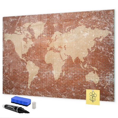 Tablica do rysowania magnetyczna Mapa świata z miejscami na zdjęcia