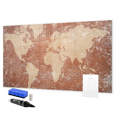 Tablica do rysowania magnetyczna Mapa świata z miejscami na zdjęcia