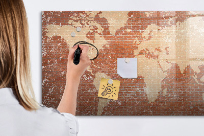Tablica do rysowania magnetyczna Mapa świata z miejscami na zdjęcia