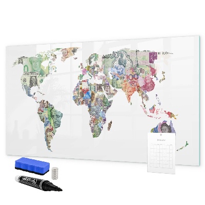 Tablica do rysowania magnetyczna Mapa świata z osobistymi wspomnieniami