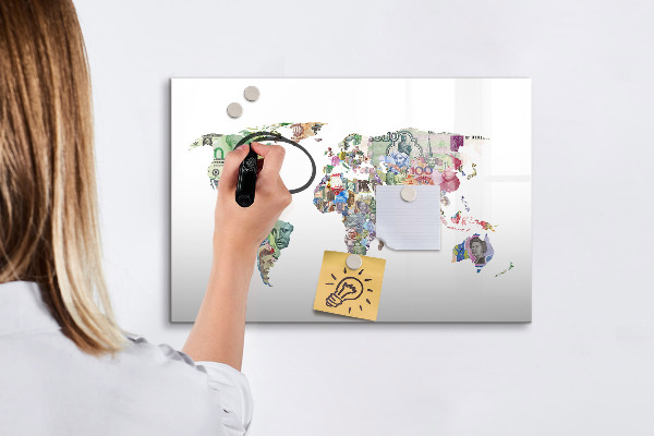 Tablica do rysowania magnetyczna Mapa świata z osobistymi wspomnieniami