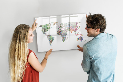 Tablica do rysowania magnetyczna Mapa świata z osobistymi wspomnieniami