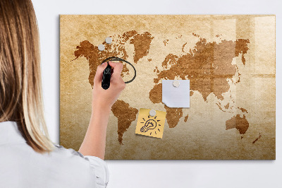Tablica do rysowania magnetyczna Mapa świata z miejscami wspomnień