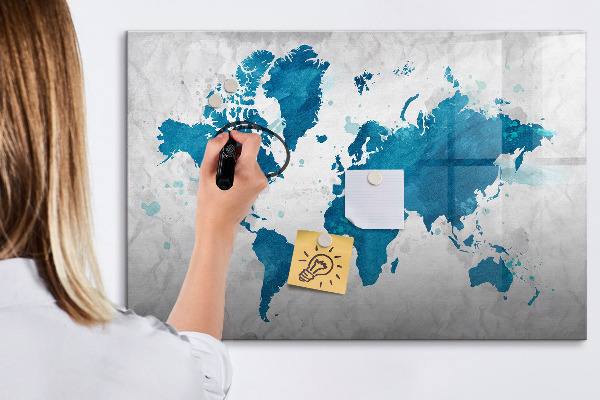 Tablica magnetyczna z pisakiem Mapa świata z osobistymi zdjęciami