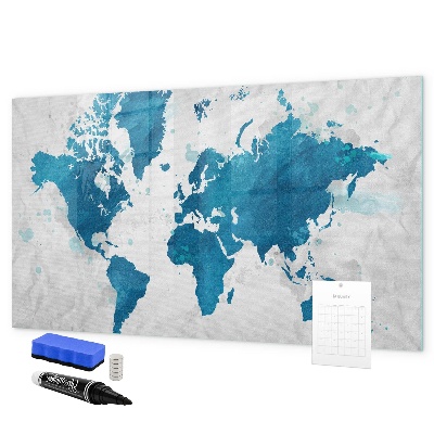Tablica magnetyczna z pisakiem Mapa świata z osobistymi zdjęciami