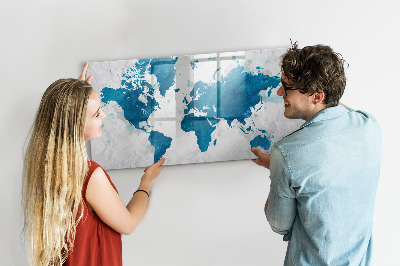 Tablica magnetyczna z pisakiem Mapa świata z osobistymi zdjęciami