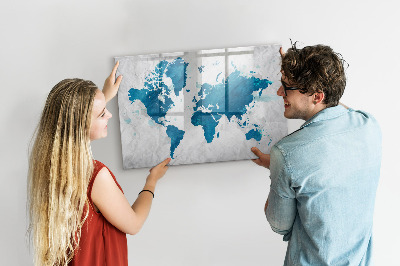 Tablica magnetyczna z pisakiem Mapa świata z osobistymi zdjęciami