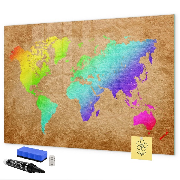 Magnetyczna tablica do rysowania Kolorowa mapa z miejscami na zdjęcia