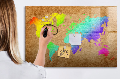 Magnetyczna tablica do rysowania Kolorowa mapa z miejscami na zdjęcia