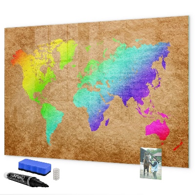 Magnetyczna tablica do rysowania Kolorowa mapa z miejscami na zdjęcia