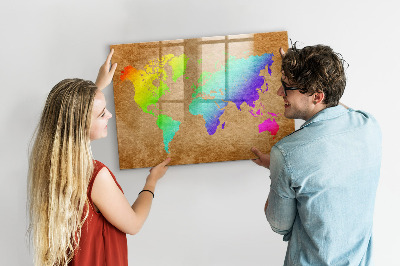 Magnetyczna tablica do rysowania Kolorowa mapa z miejscami na zdjęcia