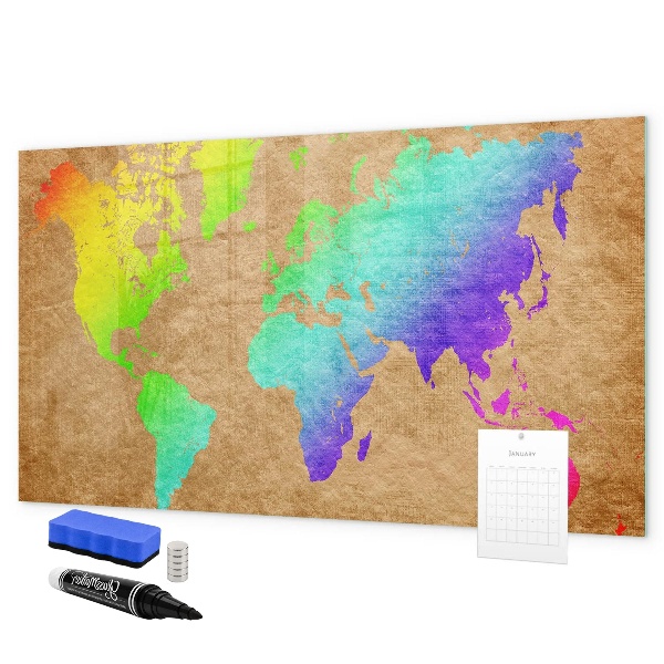 Magnetyczna tablica do rysowania Kolorowa mapa z miejscami na zdjęcia