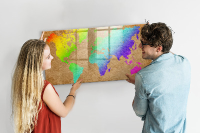 Magnetyczna tablica do rysowania Kolorowa mapa z miejscami na zdjęcia