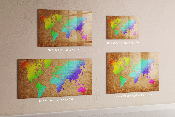 Magnetyczna tablica do rysowania Kolorowa mapa z miejscami na zdjęcia