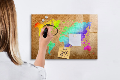 Magnetyczna tablica do rysowania Kolorowa mapa z miejscami na zdjęcia