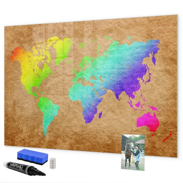 Magnetyczna tablica do rysowania Kolorowa mapa z miejscami na zdjęcia