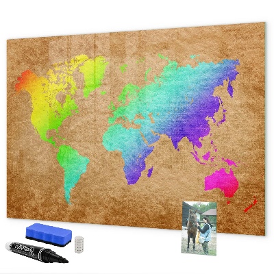 Magnetyczna tablica do rysowania Kolorowa mapa z miejscami na zdjęcia