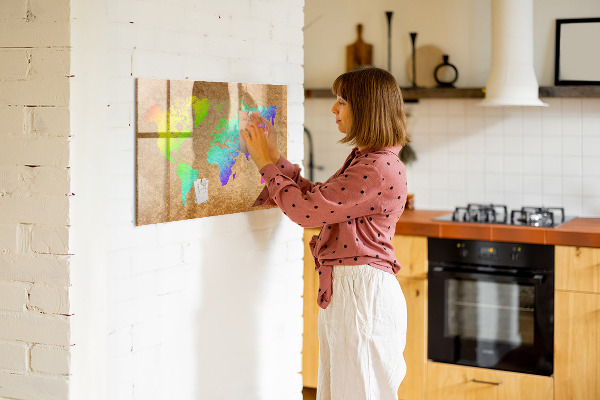 Magnetyczna tablica do rysowania Kolorowa mapa z miejscami na zdjęcia