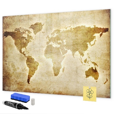 Magnetyczna tablica do rysowania Mapa świata z osobistymi wspomnieniami