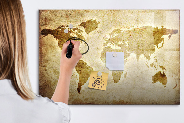 Magnetyczna tablica do rysowania Mapa świata z osobistymi wspomnieniami