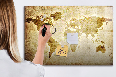 Magnetyczna tablica do rysowania Mapa świata z osobistymi wspomnieniami