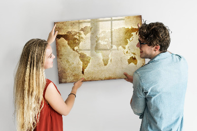 Magnetyczna tablica do rysowania Mapa świata z osobistymi wspomnieniami