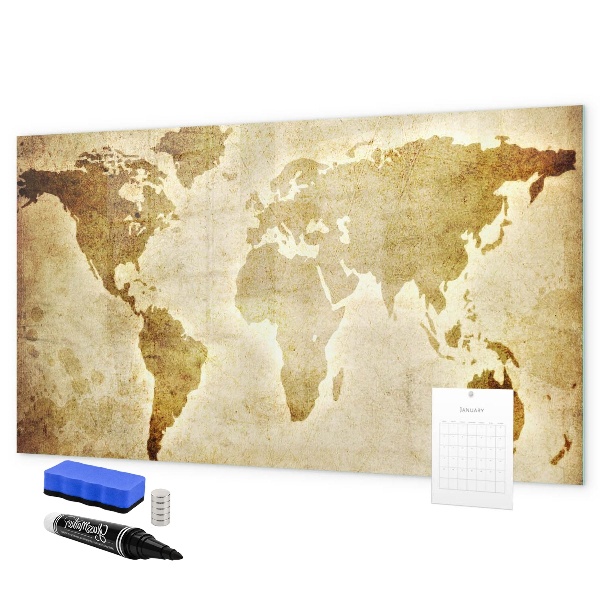 Magnetyczna tablica do rysowania Mapa świata z osobistymi wspomnieniami