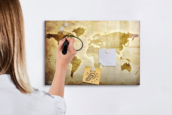 Magnetyczna tablica do rysowania Mapa świata z osobistymi wspomnieniami