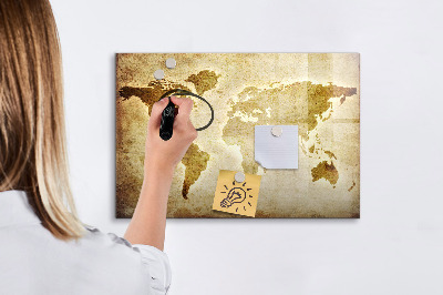 Magnetyczna tablica do rysowania Mapa świata z osobistymi wspomnieniami
