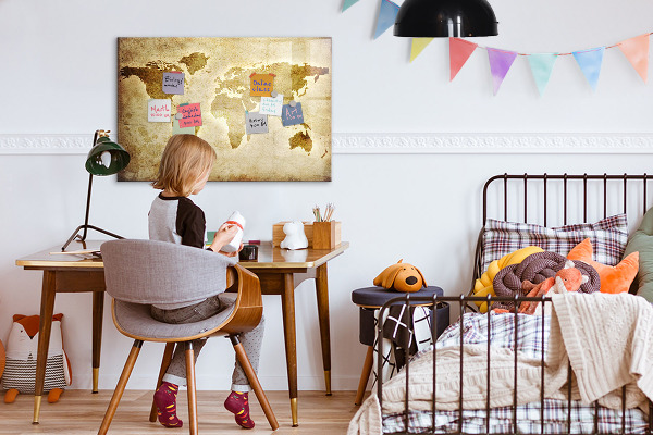 Magnetyczna tablica do rysowania Mapa świata z osobistymi wspomnieniami