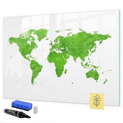 Magnetyczna tablica do rysowania Zielona mapa z miejscami na zdjęcia