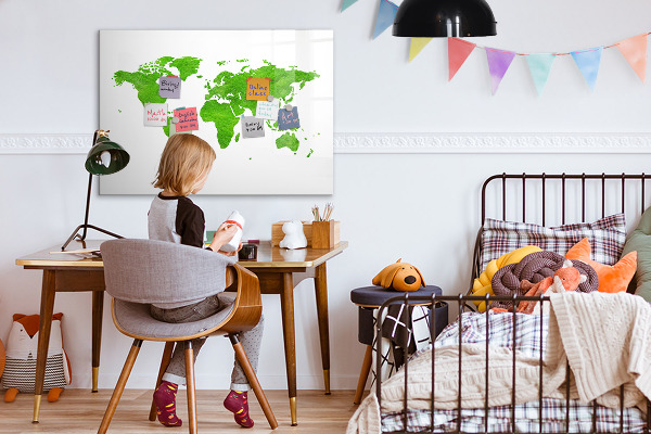 Magnetyczna tablica do rysowania Zielona mapa z miejscami na zdjęcia