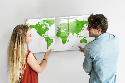 Magnetyczna tablica do rysowania Zielona mapa z miejscami na zdjęcia