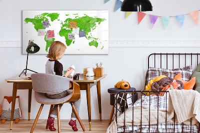 Magnetyczna tablica do rysowania Zielona mapa z miejscami na zdjęcia