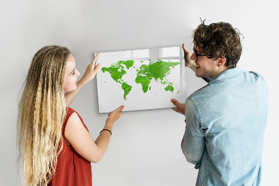 Magnetyczna tablica do rysowania Zielona mapa z miejscami na zdjęcia