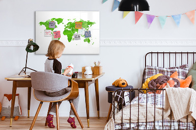 Magnetyczna tablica do rysowania Zielona mapa z miejscami na zdjęcia