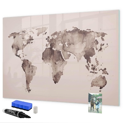Tablica do rysowania magnetyczna Mapa świata z osobistymi wspomnieniami