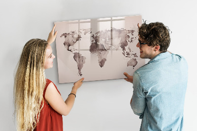 Tablica do rysowania magnetyczna Mapa świata z osobistymi wspomnieniami