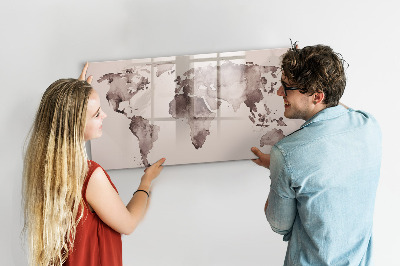 Tablica do rysowania magnetyczna Mapa świata z osobistymi wspomnieniami