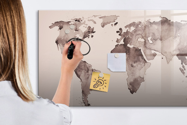 Tablica do rysowania magnetyczna Mapa świata z osobistymi wspomnieniami
