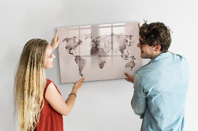 Tablica do rysowania magnetyczna Mapa świata z osobistymi wspomnieniami