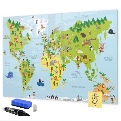 Magnetyczna tablica do rysowania Interaktywna mapa świata z zdjęciami