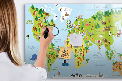 Magnetyczna tablica do rysowania Interaktywna mapa świata z zdjęciami