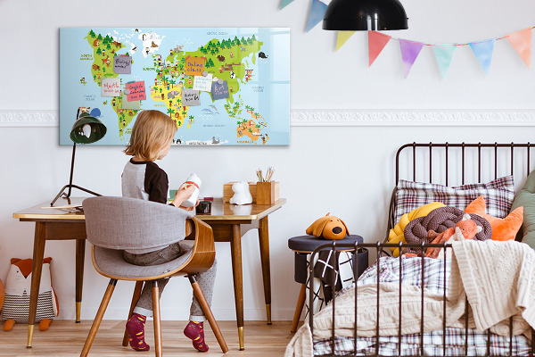 Magnetyczna tablica do rysowania Interaktywna mapa świata z zdjęciami