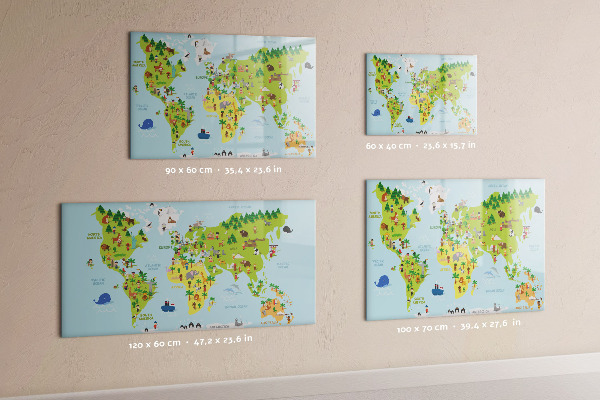 Magnetyczna tablica do rysowania Interaktywna mapa świata z zdjęciami