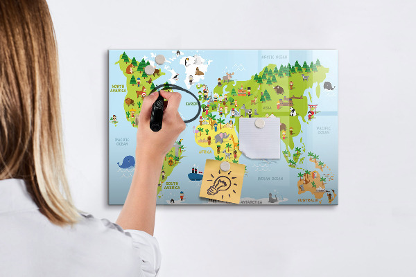 Magnetyczna tablica do rysowania Interaktywna mapa świata z zdjęciami