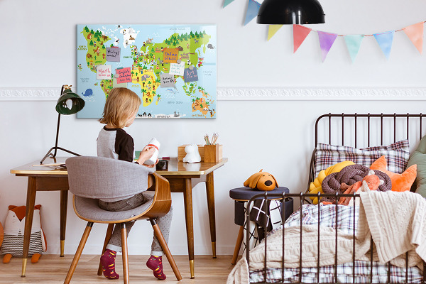Magnetyczna tablica do rysowania Interaktywna mapa świata z zdjęciami